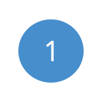 Step 1 - A circular blue image with the number one on it.