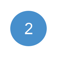 Step 2 - A circular blue image with the number two on it